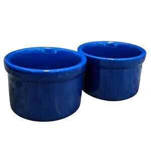 Cuisinart Ramekin Cobalt Blue Ceramic 7.5oz Stoneware Dish 3.5in Set of 2